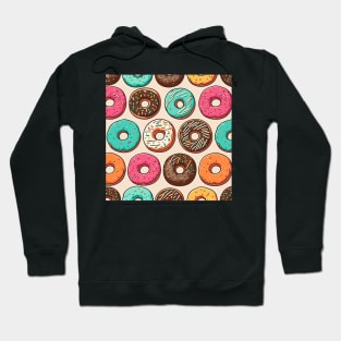 Donuts Pattern Line Drawing Colorful, Birthday Gift ideas for Donuts Lover Hoodie